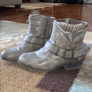 Charcoal gray booties